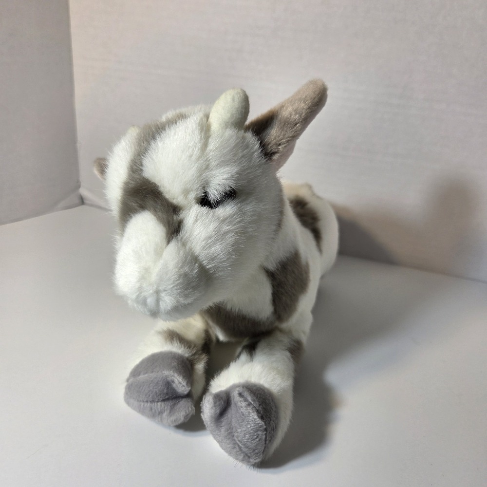 Douglas‎ Cuddle Toys 15" Gisele Goat Plush Stuffed Animal Gray White Soft